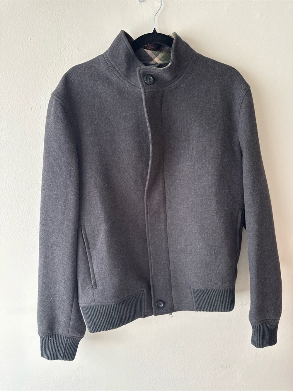 Rodd & Gunn Charcoal Gray Stand-Collar Bomber Jacket